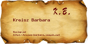 Kreisz Barbara névjegykártya